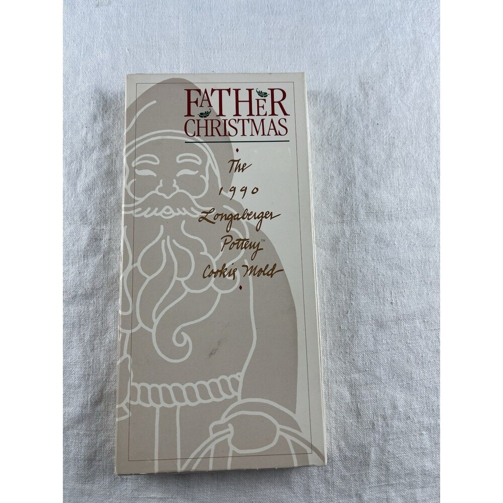 Longaberger Pottery Cookie Mold  Santa Claus Original Box NIB